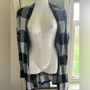 Black checkered light cardigan